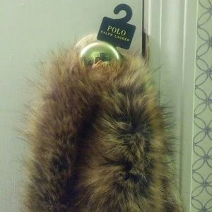 Ralph Lauren Polo coyote faux fur scarf NWT